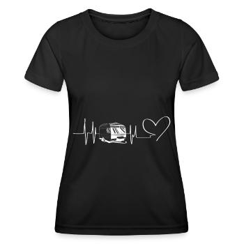 Heart - Heartbeat - Caravan - (10) - Women's Functional T-Shirt - black - Front - AI Model Female 172 light (172cm)