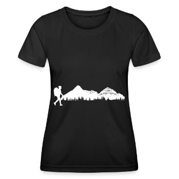 Berg - Wanderer - (3) - Frauen Funktions-T-Shirt - Schwarz - Vorne - AI Model Female 172 light (172cm)