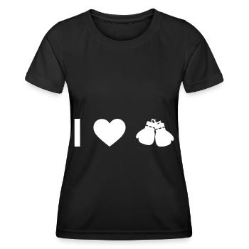 I coeur et boxe - - T-shirt sport Femme - noir - Devant - AI Model Female 172 light (172cm)