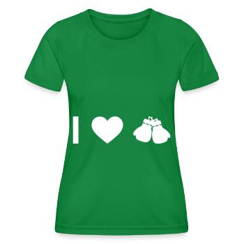 Ich Herz und Boxen - - Frauen Funktions-T-Shirt - Kelly Green - Vorne - AI Model Female 172 dark (172cm)