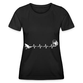 Bier - Herzklopfen - Skifahren - (2) - Frauen Funktions-T-Shirt - Schwarz - Vorne - AI Model Female 172 light (172cm)