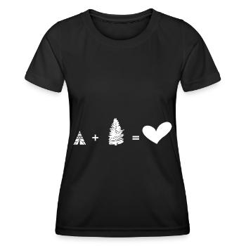Tree - Heart - Camping - (2) - Women's Functional T-Shirt - black - Front - AI Model Female 172 light (172cm)