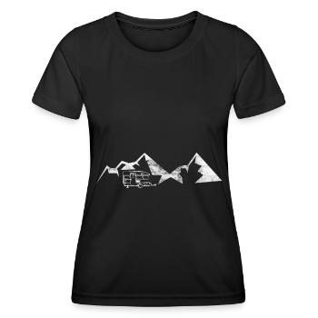 Berg - Karawane - (10) - Frauen Funktions-T-Shirt - Schwarz - Vorne - AI Model Female 172 light (172cm)