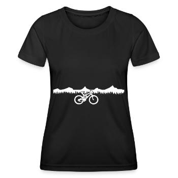 Montagne - Cyclisme - (3) - T-shirt sport Femme - noir - Devant - AI Model Female 172 light (172cm)