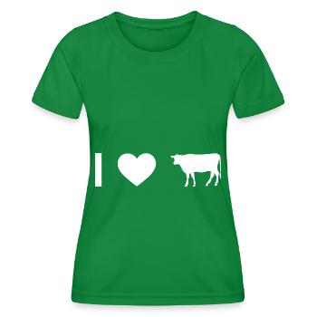 Ich Herz und Kuh - - Frauen Funktions-T-Shirt - Kelly Green - Vorne - AI Model Female 172 dark (172cm)