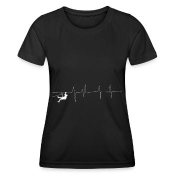 Battements de cœur - Escalade - (4) - T-shirt sport Femme - noir - Devant - AI Model Female 172 light (172cm)