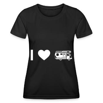 I Heart and Camping Van - - Women's Functional T-Shirt - black - Front - AI Model Female 172 light (172cm)