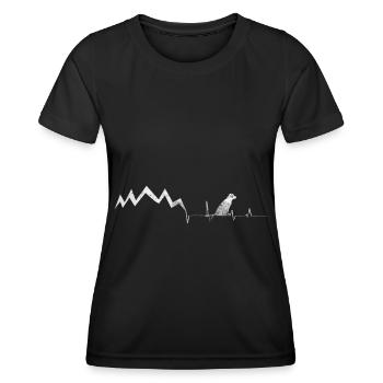 Heartbeat - Dog - Mountains - (4) - Women's Functional T-Shirt - black - Front - AI Model Female 172 light (172cm)