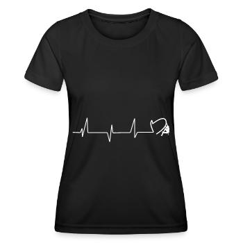 Battement de cœur - Cœur - Escalade - - T-shirt sport Femme - noir - Devant - AI Model Female 172 light (172cm)