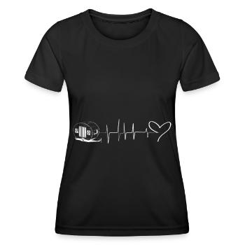 Heart - Heartbeat - Caravan - (9) - Women's Functional T-Shirt - black - Front - AI Model Female 172 light (172cm)