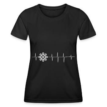 Heartbeat - Snowflake - (2) - Women's Functional T-Shirt - black - Front - AI Model Female 172 light (172cm)