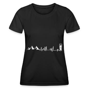 Bier - Herzschlag - Berg - (4) - Frauen Funktions-T-Shirt - Schwarz - Vorne - AI Model Female 172 light (172cm)