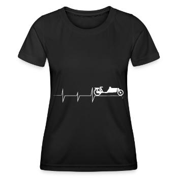 Palpitations cardiaques - Moto - (2) - T-shirt sport Femme - noir - Devant - AI Model Female 172 light (172cm)