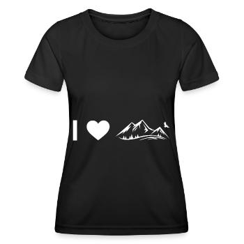 Mon cœur et la montagne - - T-shirt sport Femme - noir - Devant - AI Model Female 172 light (172cm)