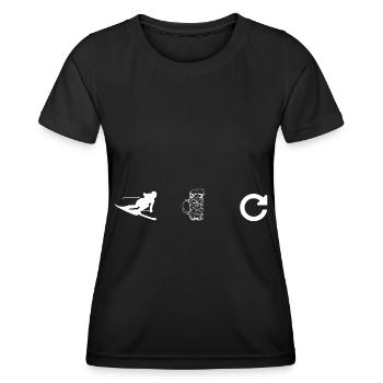 Beer - Repetition - Skiing - - Women's Functional T-Shirt - black - Front - AI Model Female 172 light (172cm)