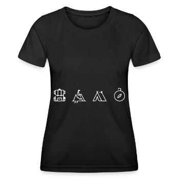 Camping- - T-shirt sport Femme - noir - Devant - AI Model Female 172 light (172cm)