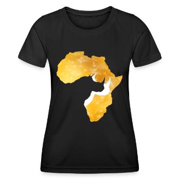 Rhino Afrika Africa - Frauen Funktions-T-Shirt - Schwarz - Vorne - AI Model Female 172 light (172cm)