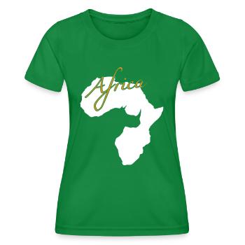 Africa Rhino - Frauen Funktions-T-Shirt - Kelly Green - Vorne - AI Model Female 172 dark (172cm)