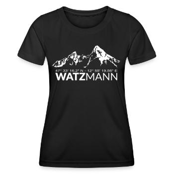 La légendaire montagne Watzmann à Berchtesgaden - Geo - T-shirt sport Femme - noir - Devant - AI Model Female 172 light (172cm)