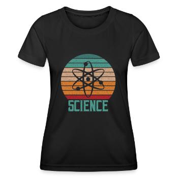 Science atom t-shirt - T-shirt sport Femme - noir - Devant - AI Model Female 172 light (172cm)
