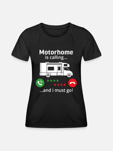 Motorhome is calling and i must go - Women's Functional T-Shirt - black