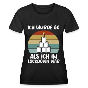 60. Geburtstag Jahrgang 1961 Geschenkidee Lockdown - Frauen Funktions-T-Shirt - Schwarz - Vorne - AI Model Female 172 light (172cm)