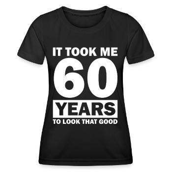60e anniversaire 1961 Idée cadeau - T-shirt sport Femme - noir - Devant - AI Model Female 172 light (172cm)