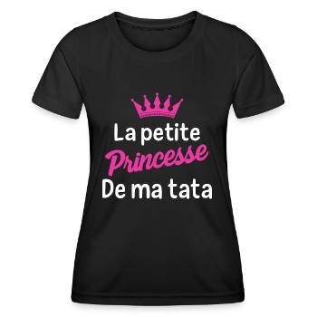 Bébé body la petite princesse de ma tata - T-shirt sport Femme - noir - Devant - AI Model Female 172 light (172cm)