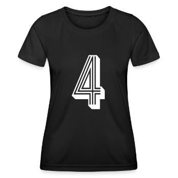 4 Jahre Trikotnummer 4 - Frauen Funktions-T-Shirt - Schwarz - Vorne - AI Model Female 172 light (172cm)