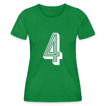 4 Jahre Trikotnummer 4 - Frauen Funktions-T-Shirt - Kelly Green - Vorne - AI Model Female 172 dark (172cm)
