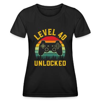 Level 40 unlocked t-shirt level 40 complete - Women's Functional T-Shirt - black - Front - AI Model Female 172 light (172cm)