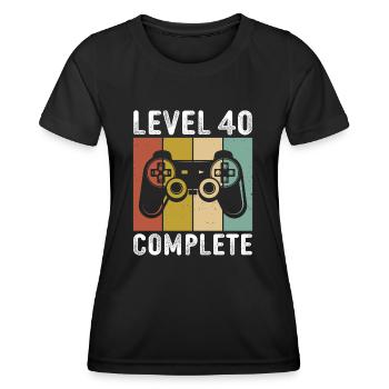 Level 40 Complete t-shirt gamer 40 - Women's Functional T-Shirt - black - Front - AI Model Female 172 light (172cm)