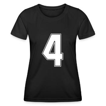 4 Jahre Trikotnummer 4 - Frauen Funktions-T-Shirt - Schwarz - Vorne - AI Model Female 172 light (172cm)