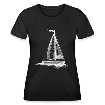 croquis de voile t-shirt voile - T-shirt sport Femme - noir - Devant - AI Model Female 172 light (172cm)