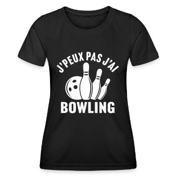 J'peux pas j'ai bowling - T-shirt sport Femme - noir - Devant - AI Model Female 172 light (172cm)