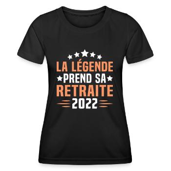 La légende prend sa retraite 2022 cadeau retraité - T-shirt sport Femme - noir - Devant - AI Model Female 172 light (172cm)