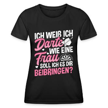 Darts Dartboard Dartpfeile Frauen Dart Geschenk - Frauen Funktions-T-Shirt - Schwarz - Vorne - AI Model Female 172 light (172cm)