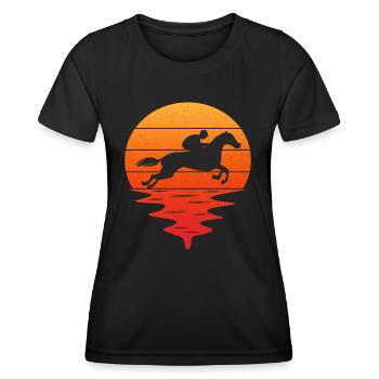 Retro t-shirt d'équitation né pour monter à cheval - T-shirt sport Femme - noir - Devant - AI Model Female 172 light (172cm)