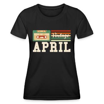 32ème anniversaire Avril né 1990 Idée cadeau - T-shirt sport Femme - noir - Devant - AI Model Female 172 light (172cm)