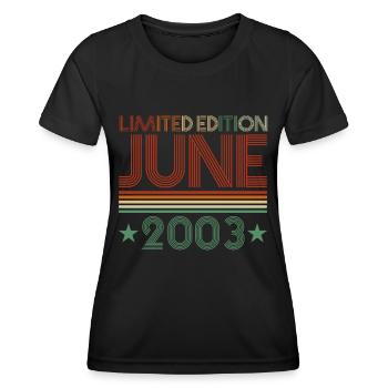 19th birthday June Vintage 2003 Gift idea - Women's Functional T-Shirt - black - Front - AI Model Female 172 light (172cm)