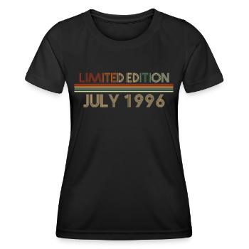 26. Geburtstag Juli Jahrgang 1996 Geschenkidee - Frauen Funktions-T-Shirt - Schwarz - Vorne - AI Model Female 172 light (172cm)