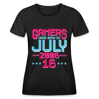 16th Birthday July Vintage 2006 Gamer - Women's Functional T-Shirt - black - Front - AI Model Female 172 light (172cm)