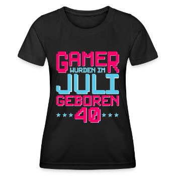40. Geburtstag Juli Jahrgang 1982 Gamer - Frauen Funktions-T-Shirt - Schwarz - Vorne - AI Model Female 172 light (172cm)