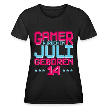 14. Geburtstag Juli Jahrgang 2008 Gamer - Frauen Funktions-T-Shirt - Schwarz - Vorne - AI Model Female 172 light (172cm)