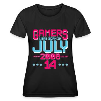 14. Geburtstag Juli Jahrgang 2008 Gamer - Frauen Funktions-T-Shirt - Schwarz - Vorne - AI Model Female 172 light (172cm)