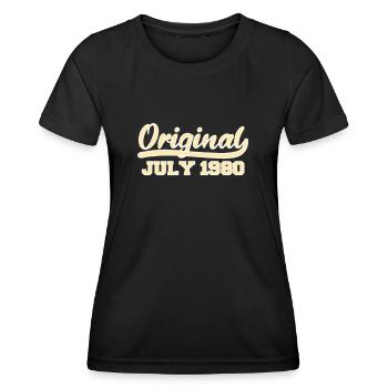 42ème anniversaire Juillet né 1980 Idée cadeau - T-shirt sport Femme - noir - Devant - AI Model Female 172 light (172cm)