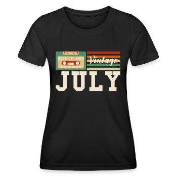 48ème anniversaire Juillet né 1974 Idée cadeau - T-shirt sport Femme - noir - Devant - AI Model Female 172 light (172cm)