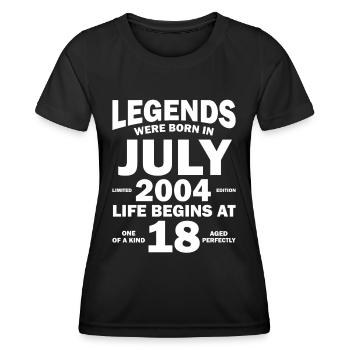 18ème anniversaire Juillet millésime 2004 idée cadeau - T-shirt sport Femme - noir - Devant - AI Model Female 172 light (172cm)