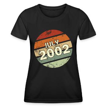 20ème anniversaire Juillet millésime 2002 idée cadeau - T-shirt sport Femme - noir - Devant - AI Model Female 172 light (172cm)