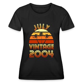 18th birthday July vintage 2004 gift idea - Women's Functional T-Shirt - black - Front - AI Model Female 172 light (172cm)